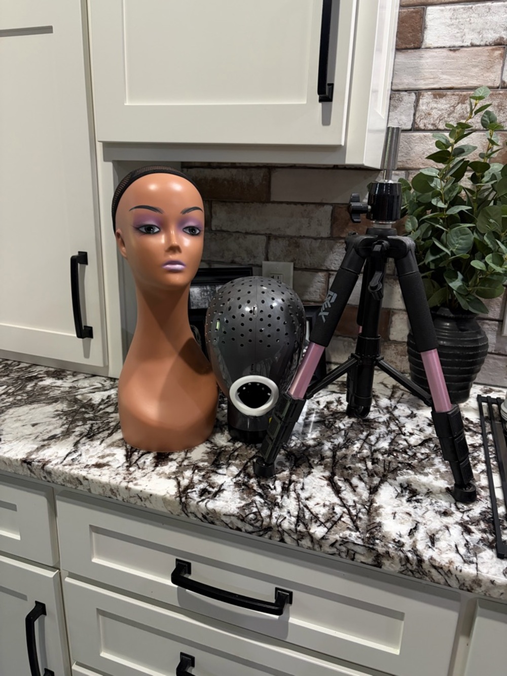 3 pc Set Mannequin Display head, stand and dryer head.  SOLD SOLD